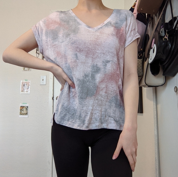 Cynthia Rowley Linen Tie Dye T-shirt - Picture 1 of 4